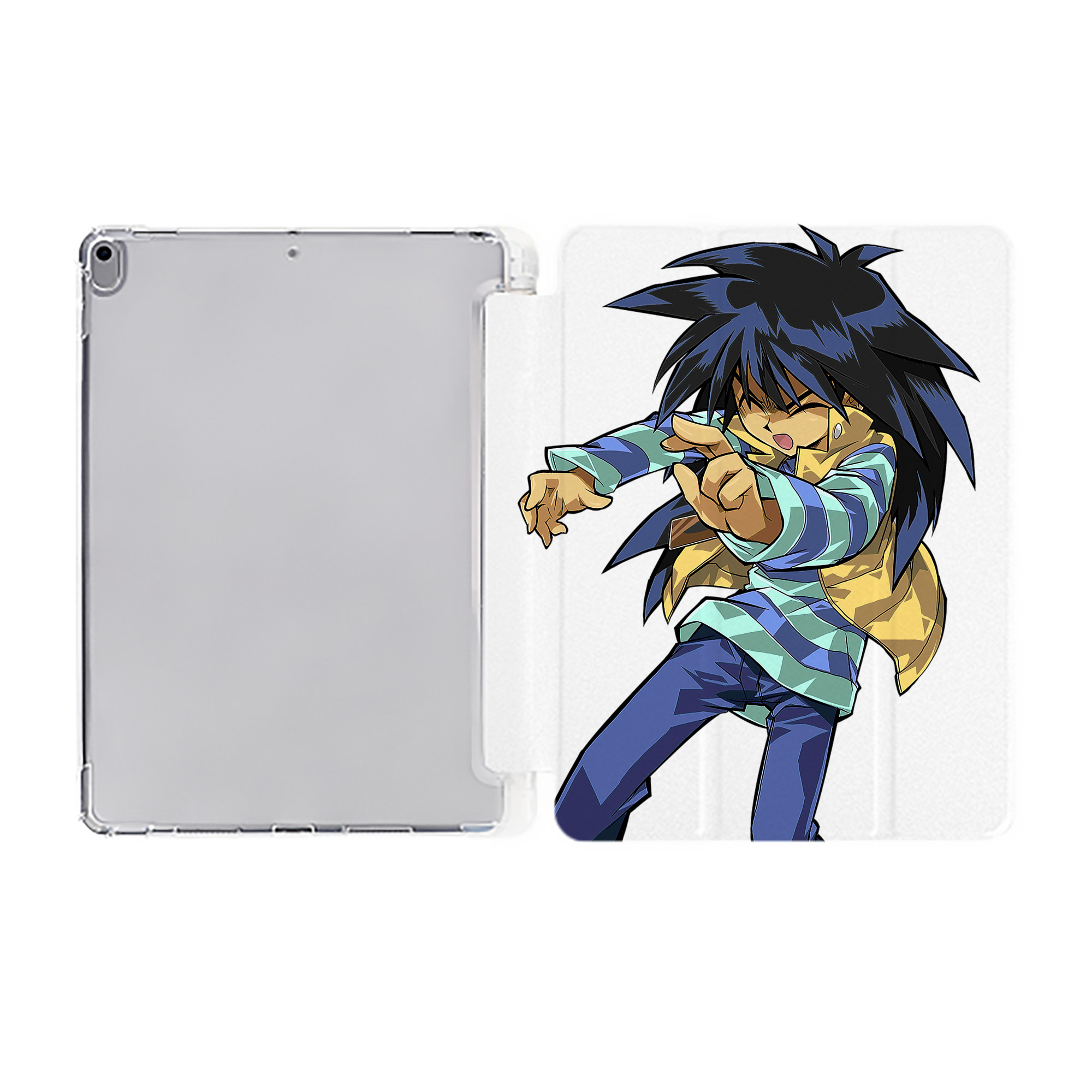 （画像用） 遊☆戯☆王 Yu-Gi-Oh! IPad ケース ペン収納付き 三つ折りスタンド PUレザー×シリコン 対応機種9.5/10.5/10.9インチ